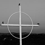murder on a cross  Murder On A Cross from Austin, TX taken on November 23, 2002.  In my library I have the entire sequence starting with 1 crow, then the second crow arrived and just as I was turning around the 3rd crow took his position. It was a gift that continues to give. : 3 crows, Austin, Murder on a cross, Texas, circled cross